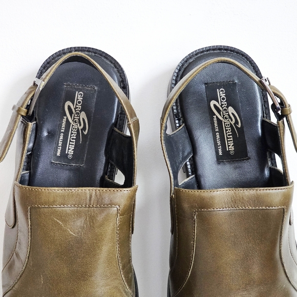 Rare Giorgio Brutini Private Collection Men's 12M Square Toe Slingback Sandals - Picture 4 of 16